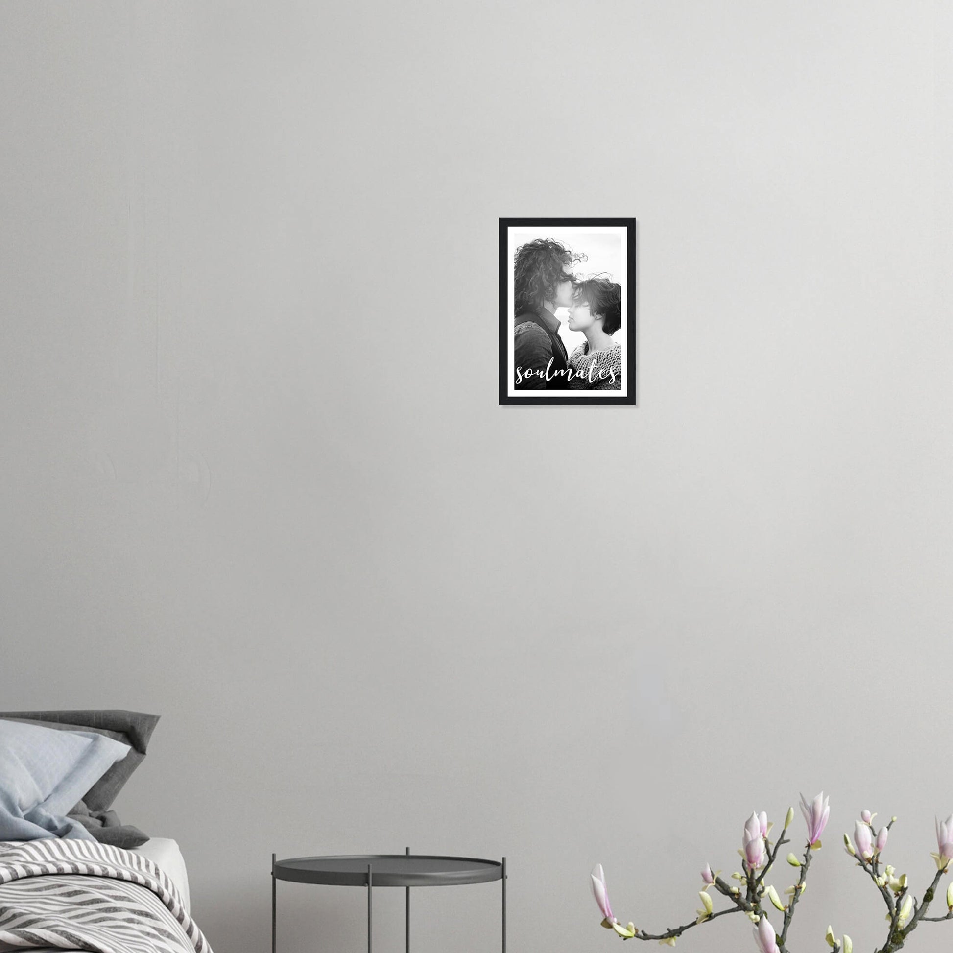 Soulmates personalised photo print in black frame 8x12 inches