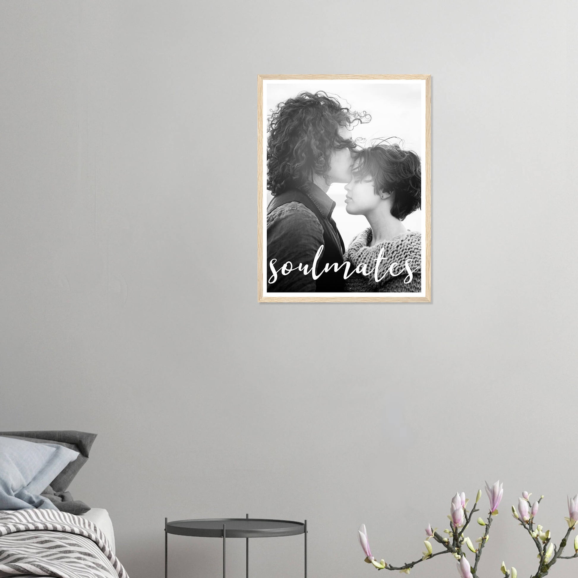 Soulmates personalised photo print in wood frame 18x24 inches