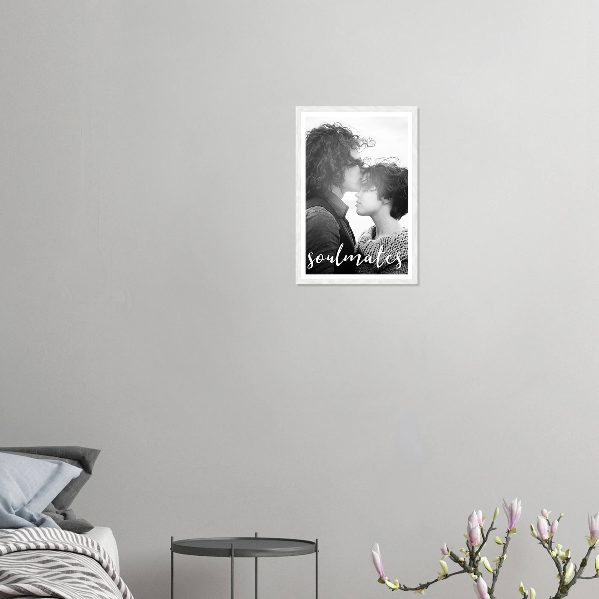 Soulmates personalised photo print in white frame 12x18 inches