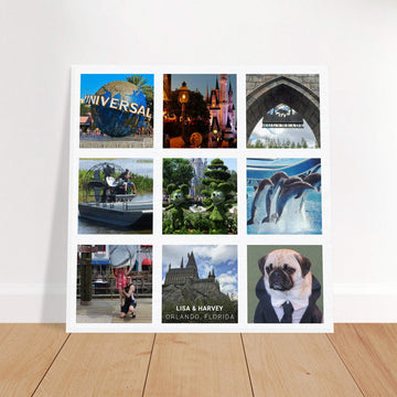 Travel memories photo collage canvas