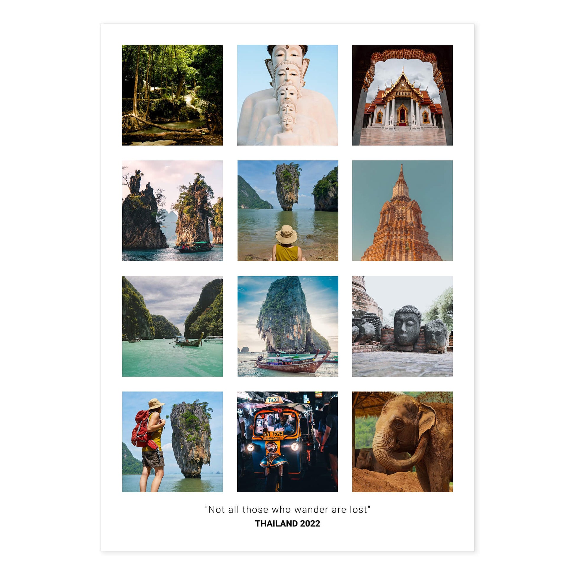 Travel photo collage personalised poster