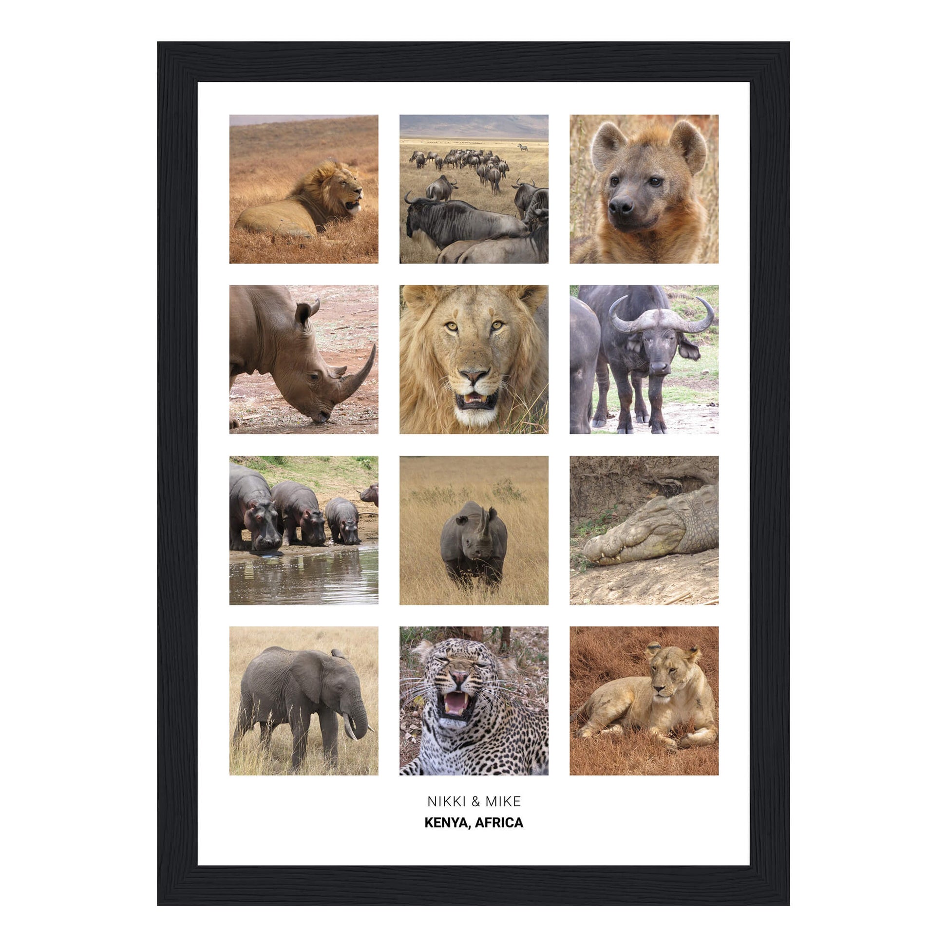 Travel photo collage personalised framed print