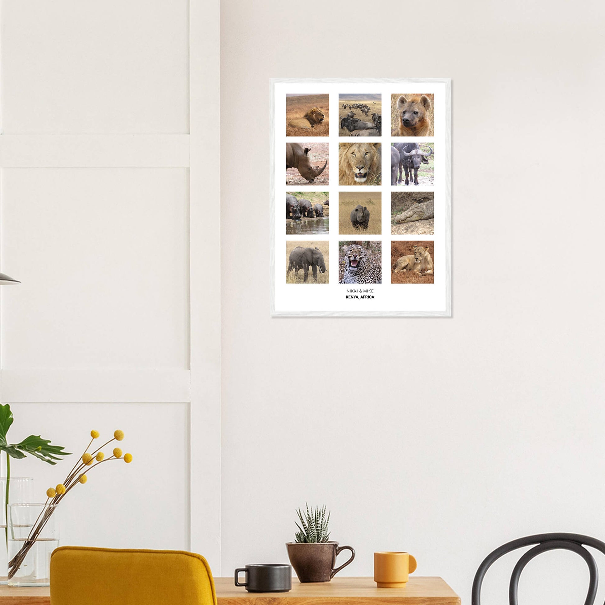 Travel photo collage framed print in white frame 18x24 inches