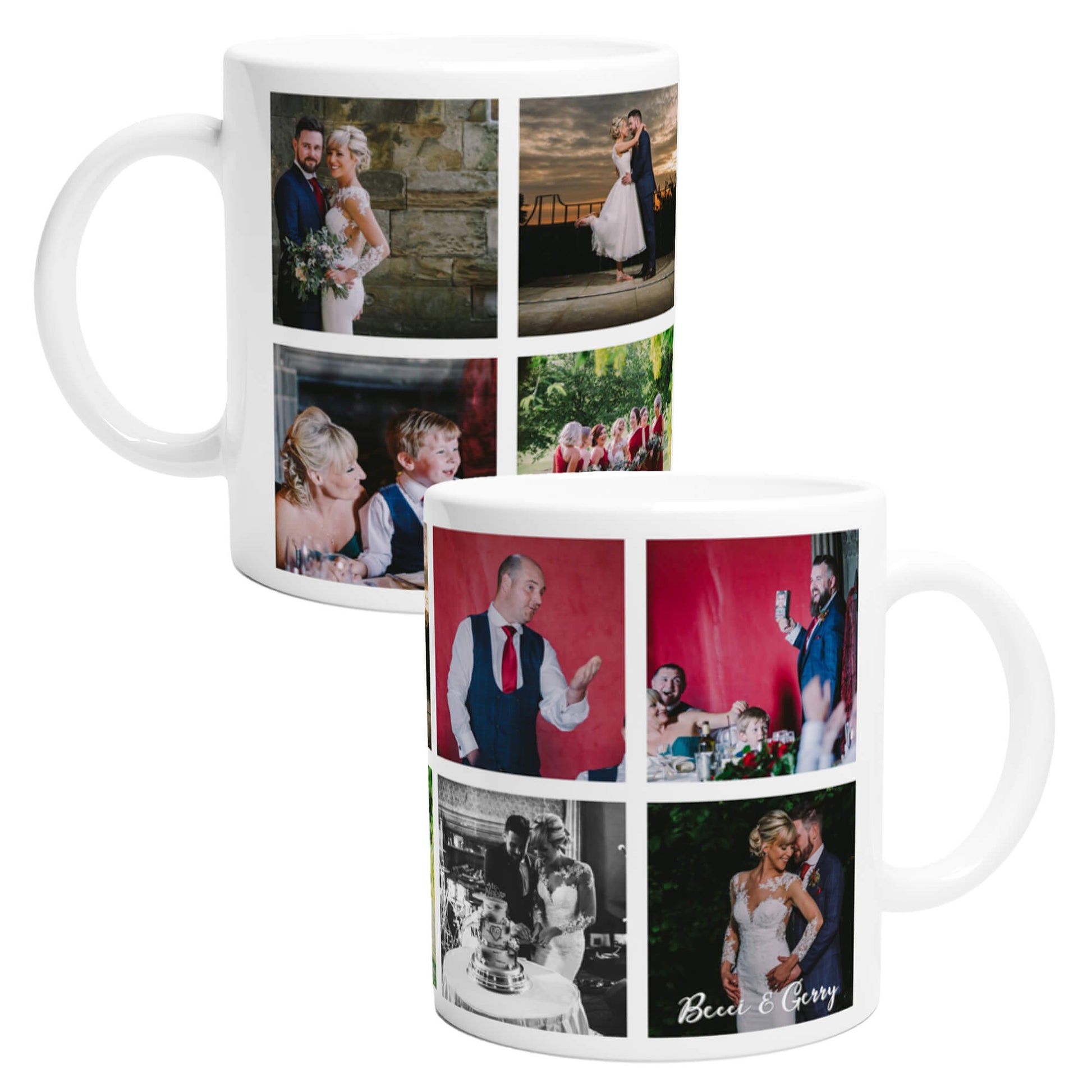 Wedding anniversary personalised photo collage mug