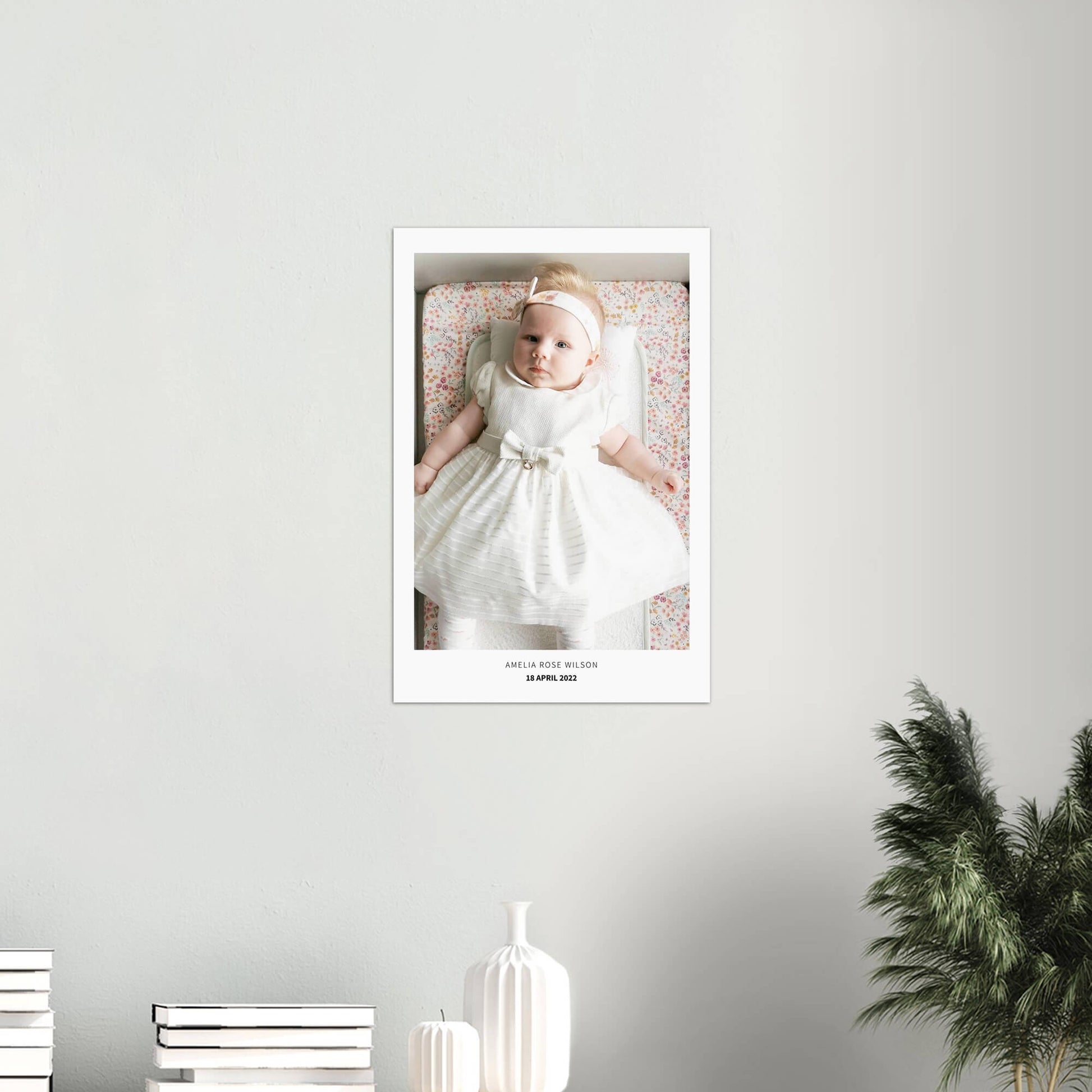 Christening treasured moment personalised poster - medium