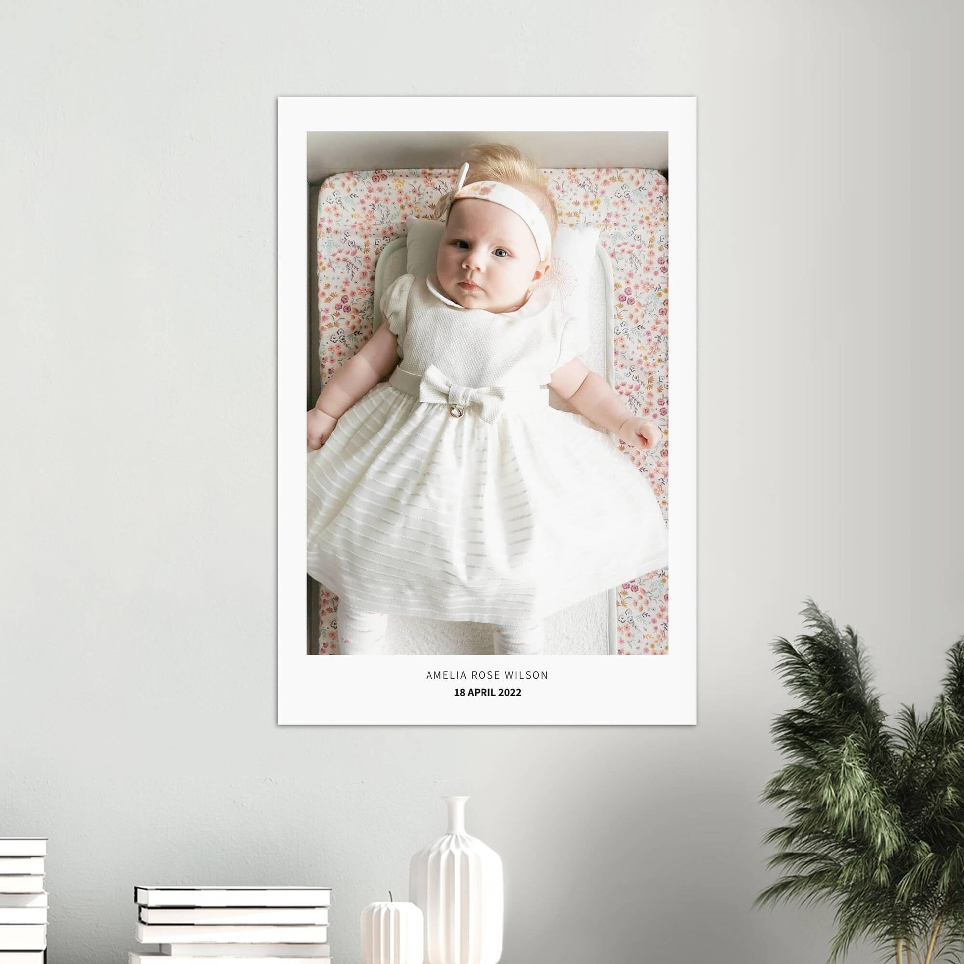 Christening treasured moment personalised poster - large